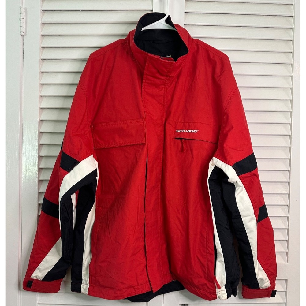 Vintage SeaDoo Athletics Size L Personal Watercraft Red Windbreaker Jacket